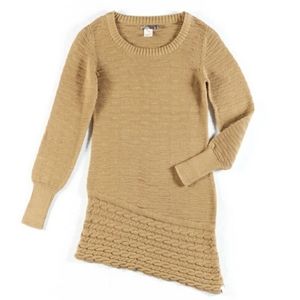 prAna knit Tunic Sweater Dress Tan Long Sleeve